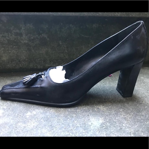 Sergio Rossi Black Heels Gold - size 37 ○ Labellov ○ Buy  Authentic Sergio Rossi black heel shoe